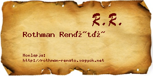 Rothman Renátó névjegykártya